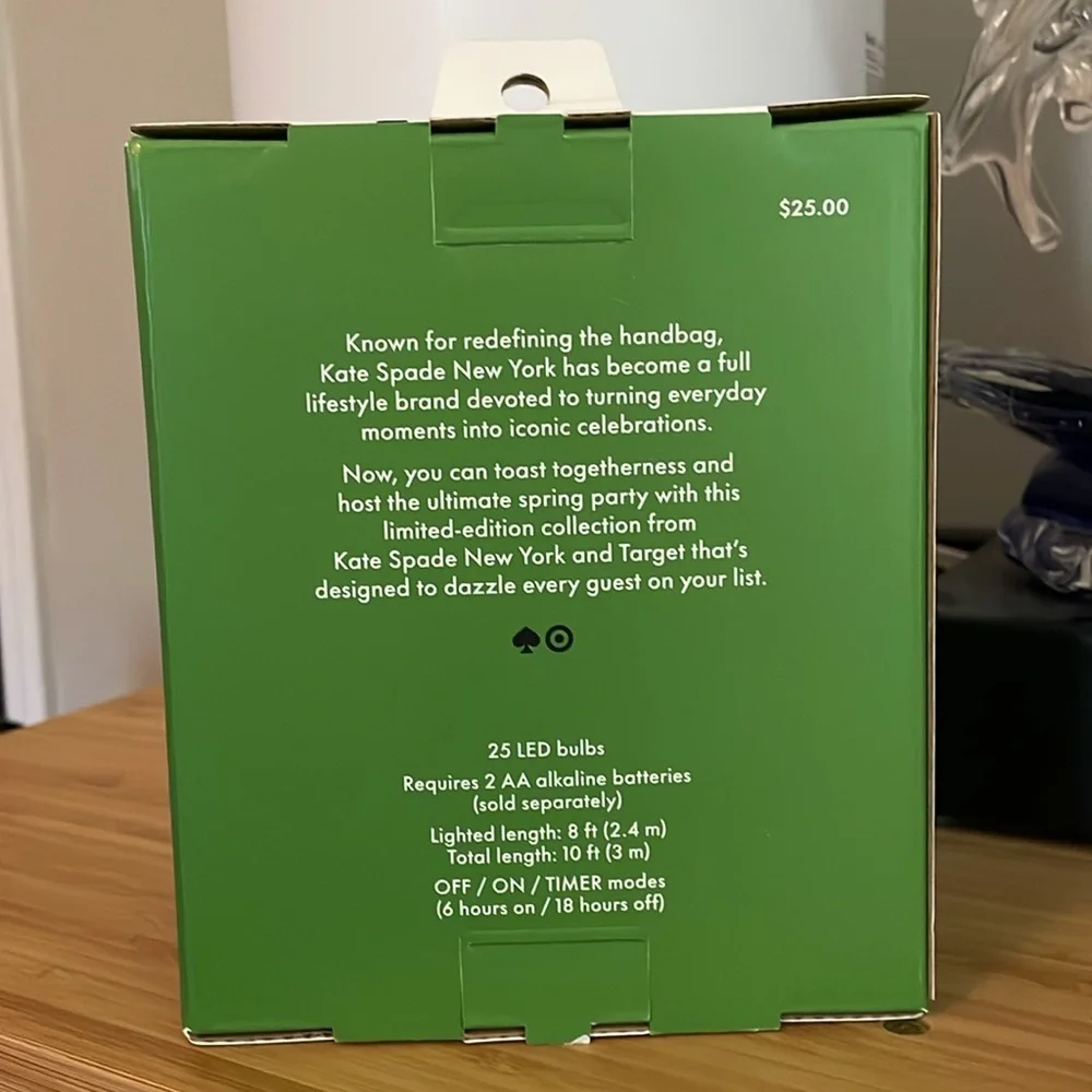 Kate Spade New York x Target 10ft String Lights - Battery Operated NWT